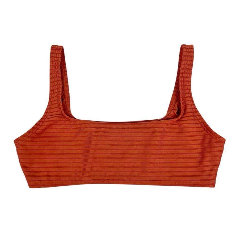 Aeropostale Burnt Orange Ribbed Swim Bikini Bralette Top Size Small
